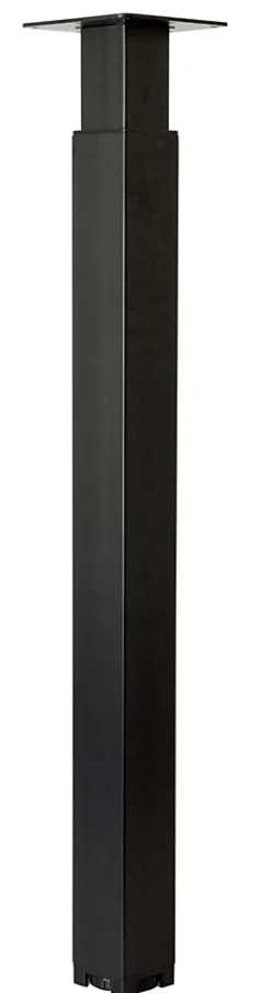 Pied de plan de travail carré en acier époxy noir Cime Zoom H. 70 / 110 cm