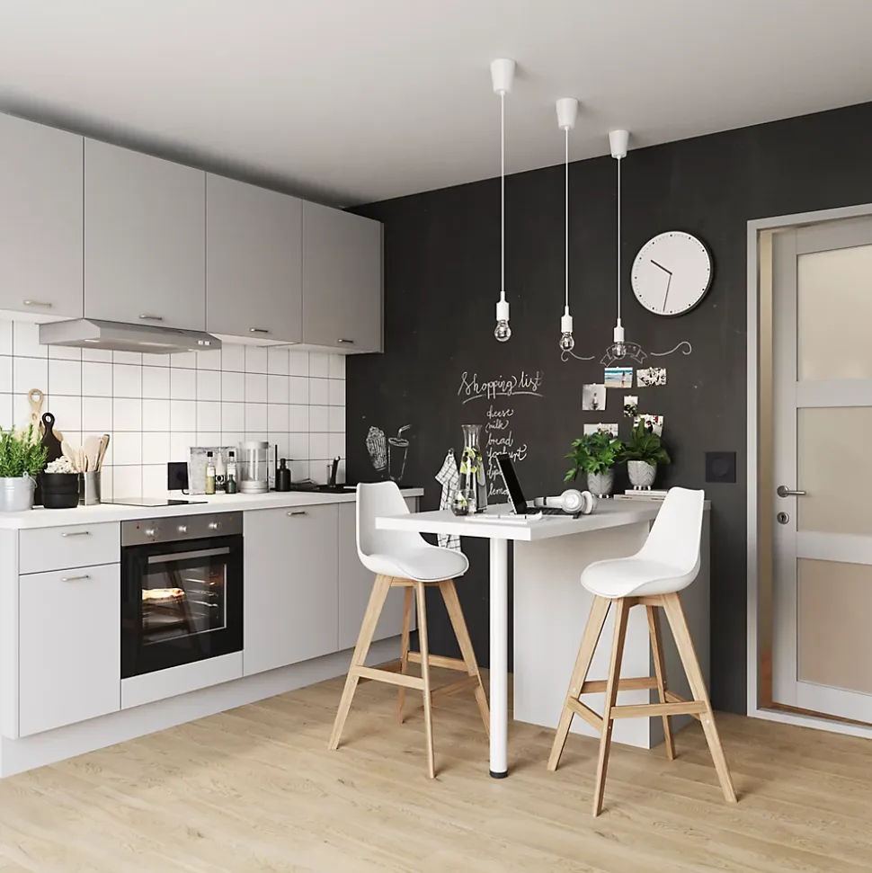 Pied de plan de travail GoodHome Nantua H. 87.5 cm / 90 cm x ø 6 cm blanc, 1 pièce