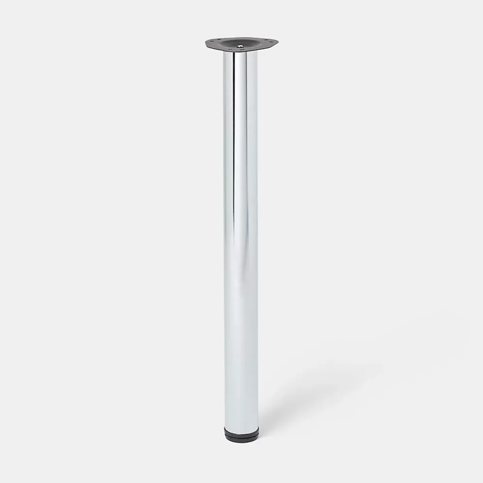 Pied de plan de travail GoodHome Nantua H. 87.5 cm / 90 cm x ø 6 cm chromé, 1 pièce