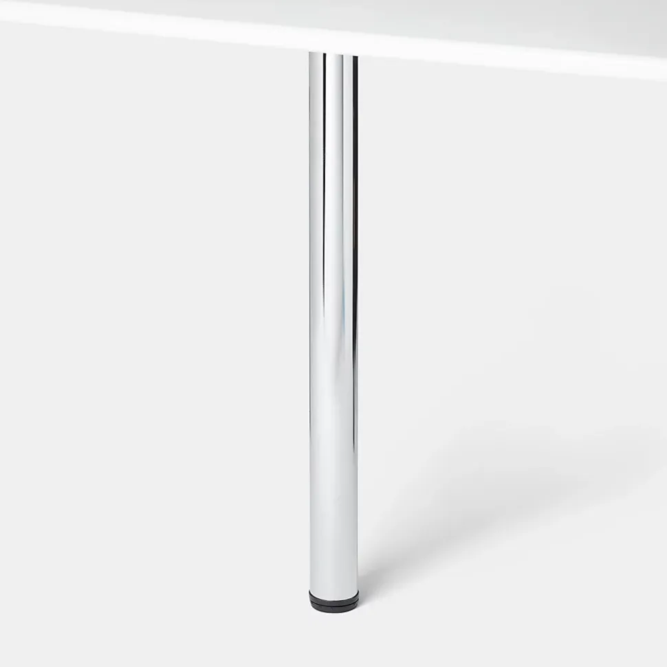Pied de plan de travail GoodHome Nantua H. 87.5 cm / 90 cm x ø 6 cm chromé, 1 pièce