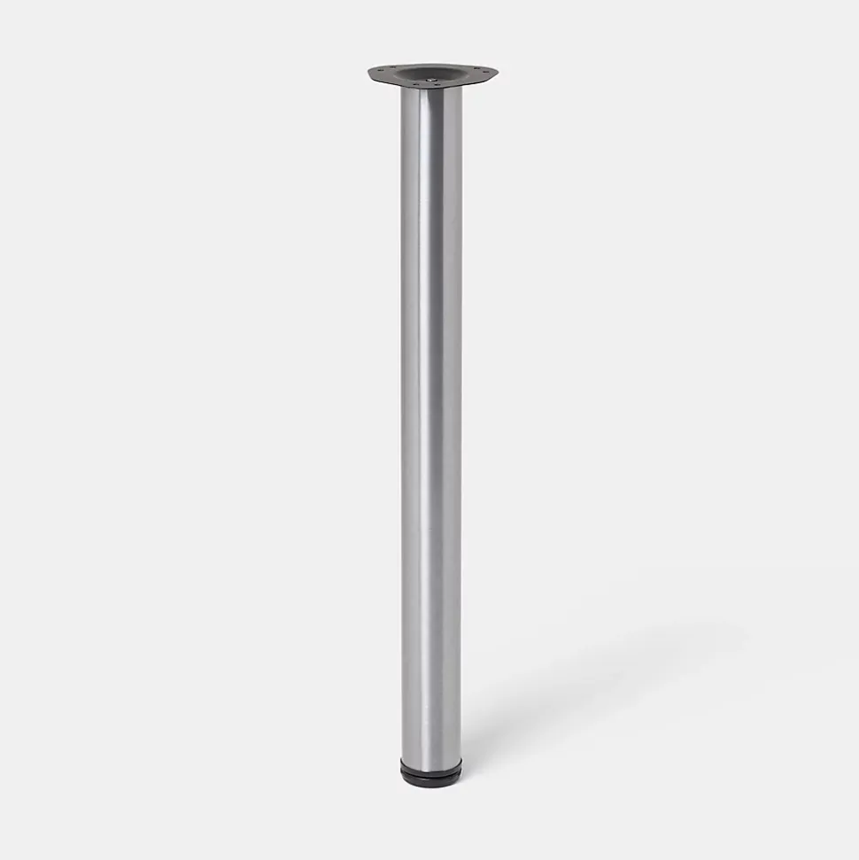 Pied de plan de travail GoodHome Nantua H. 87.5 cm / 90 cm x ø 6 cm brossé, 1 pièce