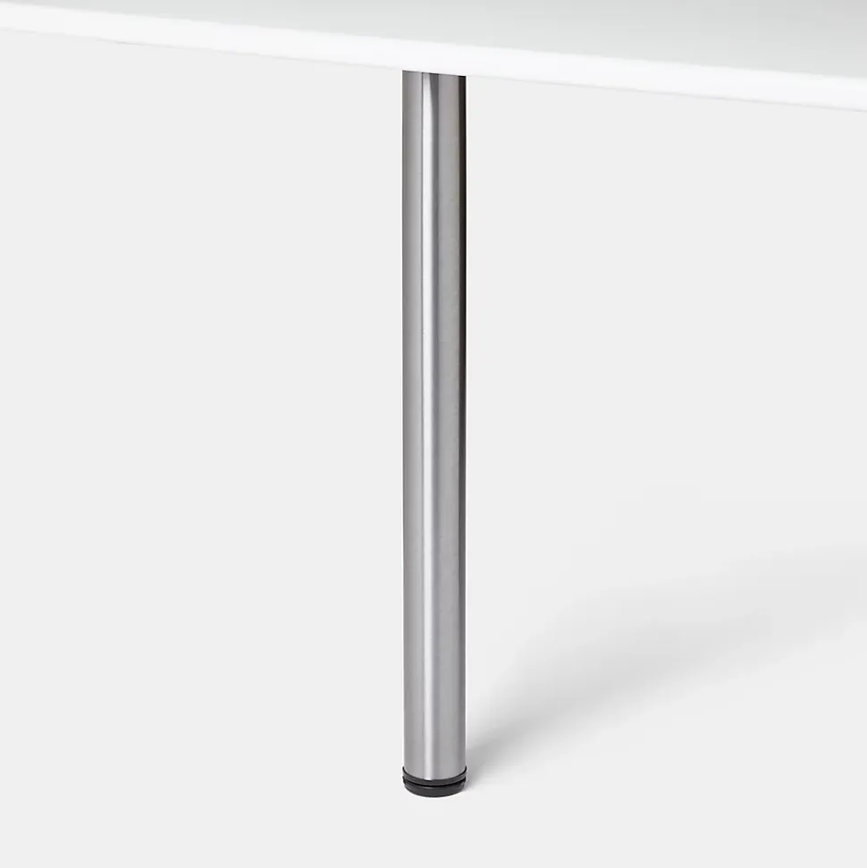 Pied de plan de travail GoodHome Nantua H. 87.5 cm / 90 cm x ø 6 cm brossé, 1 pièce