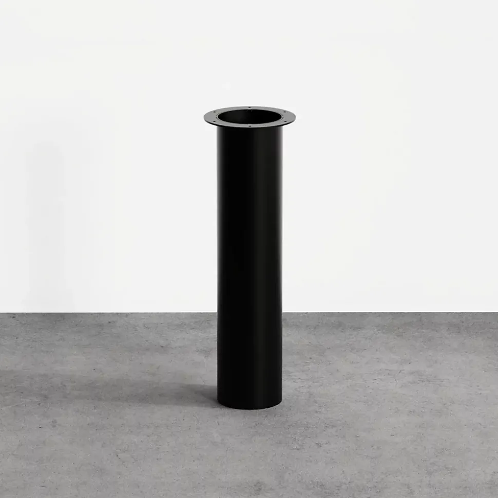 Pied de table colonne RAPHAEL en acier tube Rond droit large Noir H 71 x l 16 cm