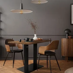 Pied de table double ML-Design hauteur 72 cm noir mat métal acier thermolaqué design industriel