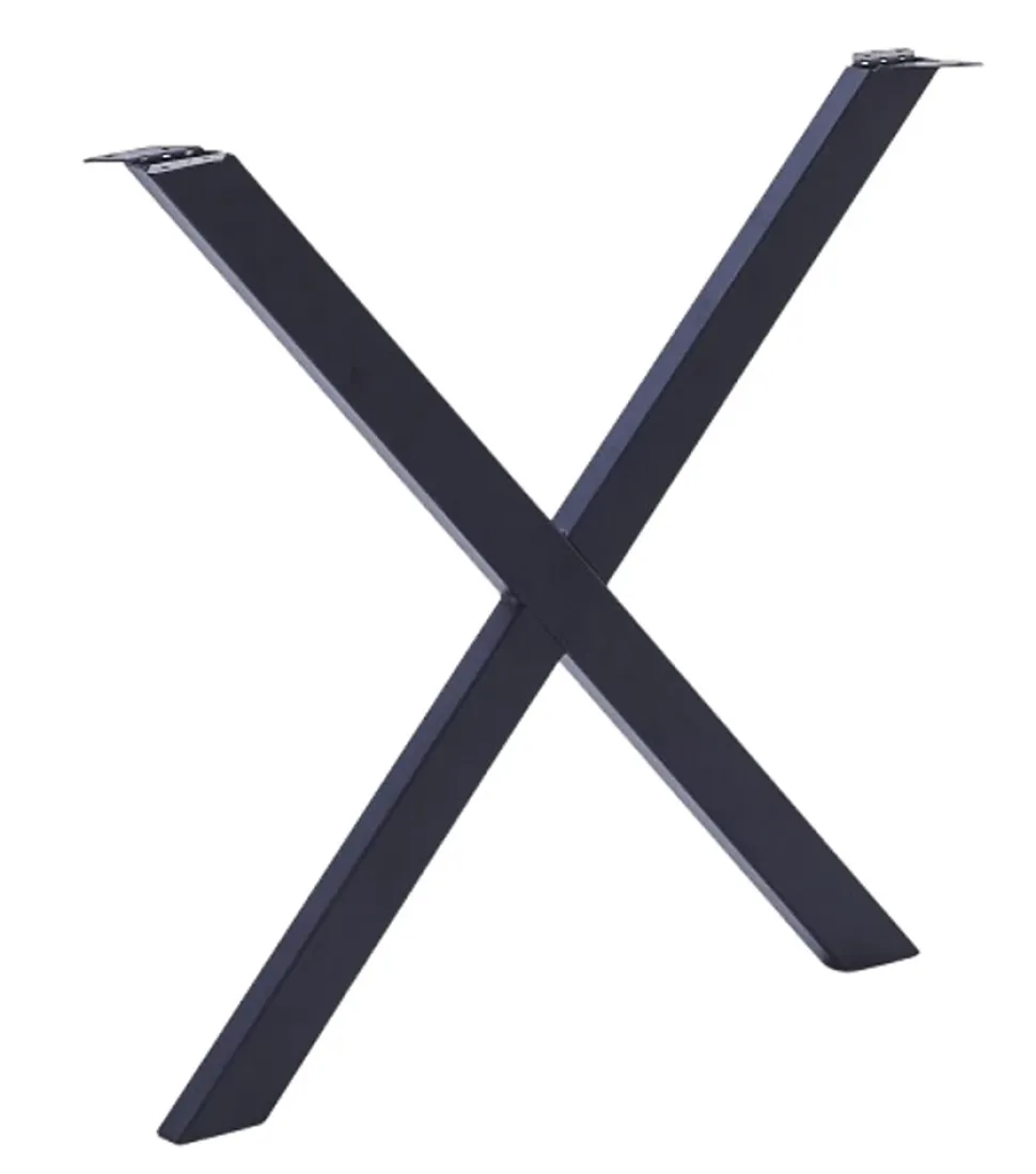 Pied de table en croix Mottez en acier noir H. 71 cm