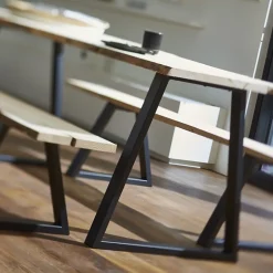 Pied de table en triangle Mottez en acier noir H. 71 cm