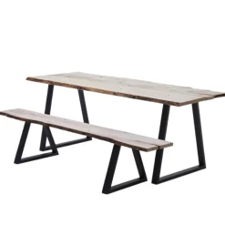 Pied de table en triangle Mottez en acier noir H. 71 cm