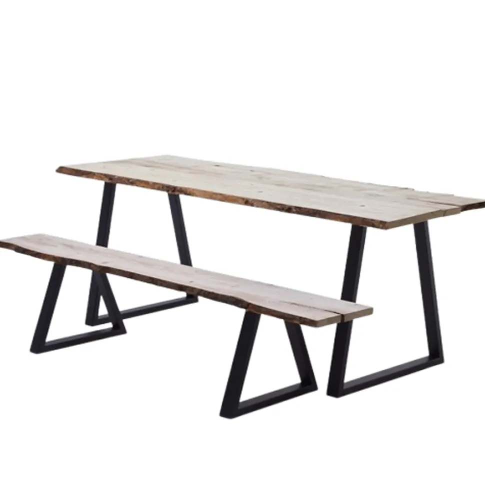 Pied de table en triangle Mottez en acier noir H. 71 cm