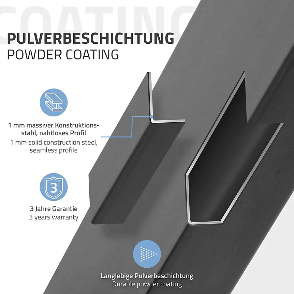 Pied de table ML-Design forme spider 78x71x120 cm anthracite acier revêtu poudre design industriel