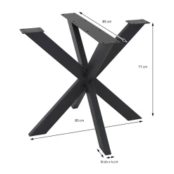 Pied de table ML-Design forme spider 85x71x85 cm noir acier revêtu par poudre design industriel
