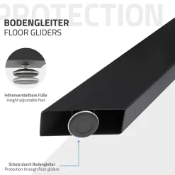 Pied de table ML-Design forme spider 85x71x85 cm noir acier revêtu par poudre design industriel