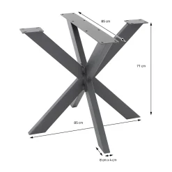 Pied de table ML-Design forme spider 85x71x85cm anthracite acier revêtu par poudre design industriel