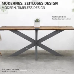 Pied de table ML-Design forme spider 78x71x150 cm anthracite acier revêtu poudre design industriel