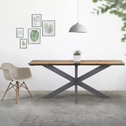 Pied de table ML-Design forme spider 78x71x150 cm anthracite acier revêtu poudre design industriel