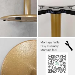 Pied de table modèle Rome doré métal XL - Restootab
