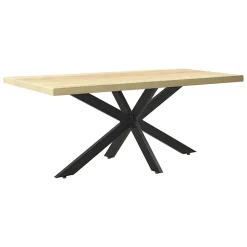 Pied de table Oberau acier fer 120 x 68 x 71 cm noir mat en.casa