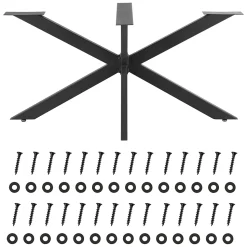 Pied de Table Oberau DIY avec Embouts de Protection 150 x 78 x 71 cm Noir Mat en.casa