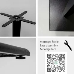 Pied de table pour mange-debout h110cm modèle Milan noir - Restootab
