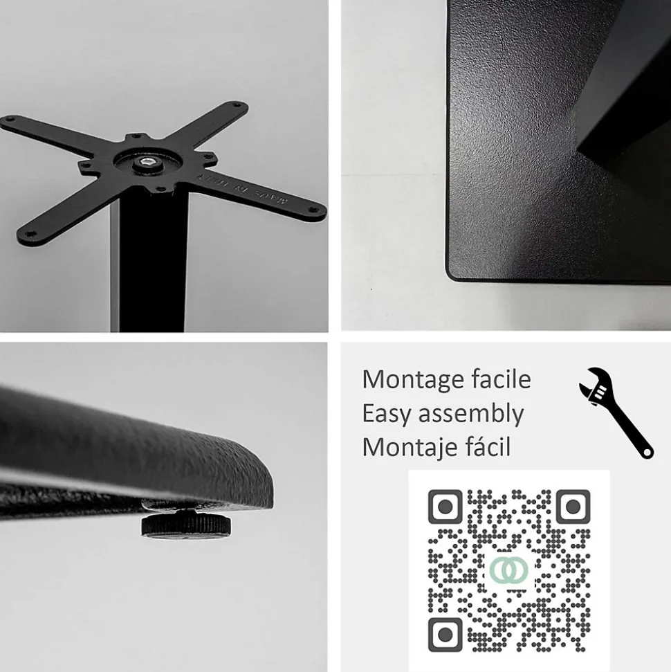 Pied de table pour mange-debout h110cm modèle Milan noir - Restootab