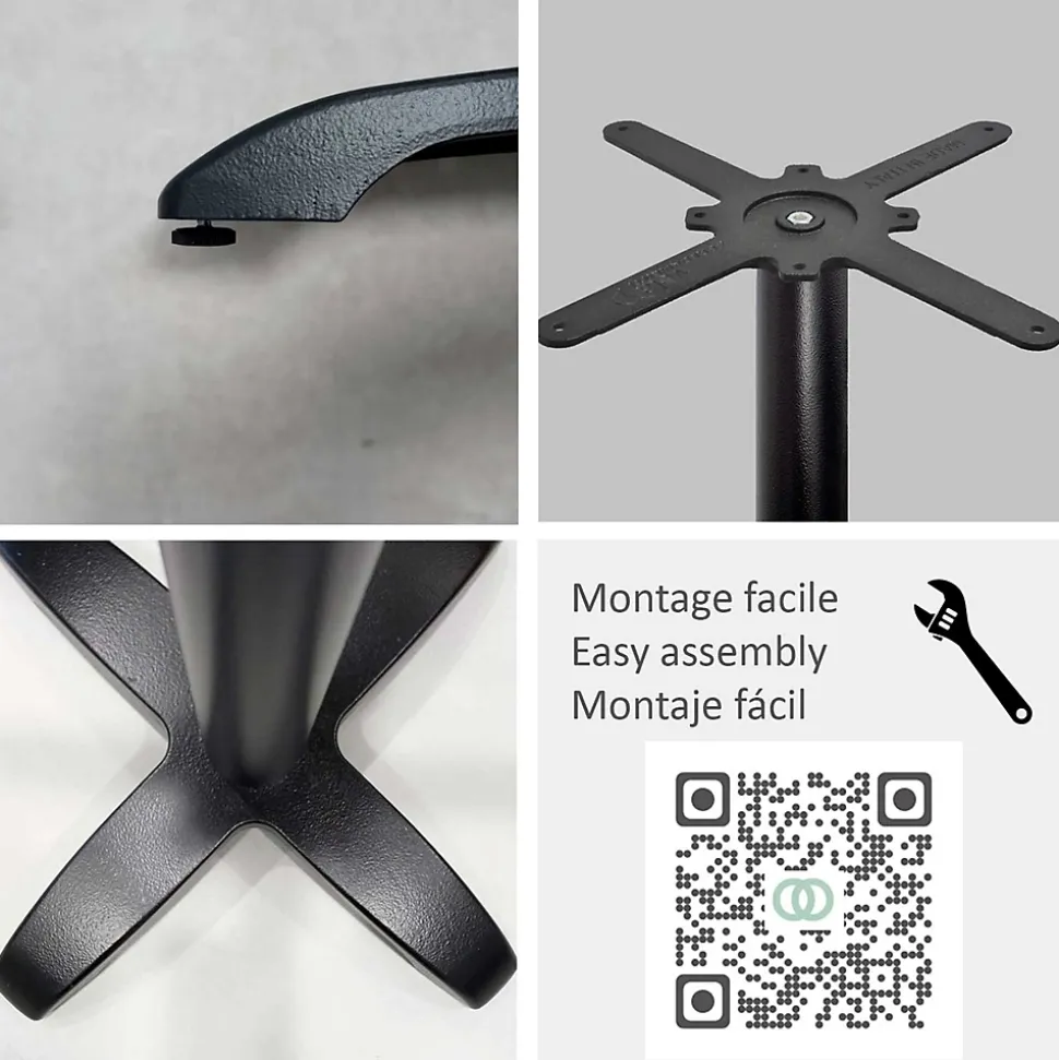 Pied de table pour mange-debout h110cm modèle Bazila noir - Restootab