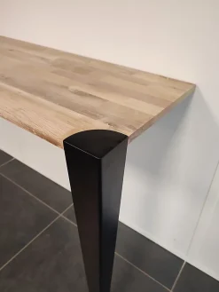 Pied de table profil en L Mottez en acier noir H. 73 cm