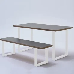 Pied de table rectangulaire Mottez en acier blanc H. 71 cm
