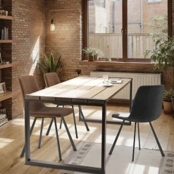 Pied de table rectangulaire Mottez en acier noir H. 71,8 cm