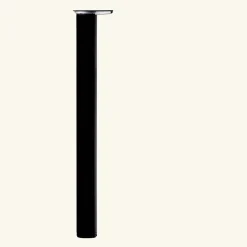 Pied plan de travail réglable Rond en acier Noir mat H 87 x l 6 cm