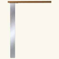 Pied plan de travail réglable Carré brossé aspect Inox H 87 x l 6 cm