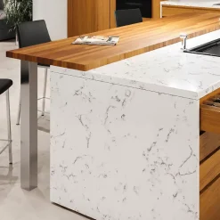 Pied plan de travail réglable Carré brossé aspect Inox H 87 x l 6 cm