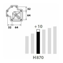 Pied plan de travail réglable Carré brossé aspect Inox H 87 x l 6 cm