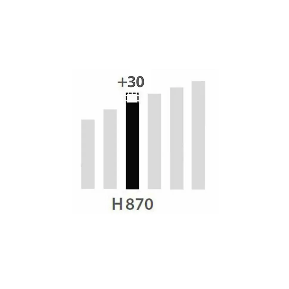 Pied plan de travail réglable Rond Chromé H 87 x l 8 cm