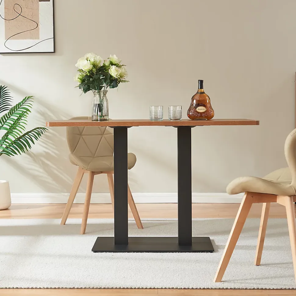 Piétement de table Vadejord acier laqué 70 x 40 x 73 cm noir en.casa