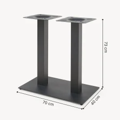 Piétement de table Vadejord acier laqué 70 x 40 x 73 cm noir en.casa