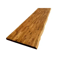 Plan de travail Acacia massif bord naturel huilé L.250 X P.65 cm, Ep.36 mm