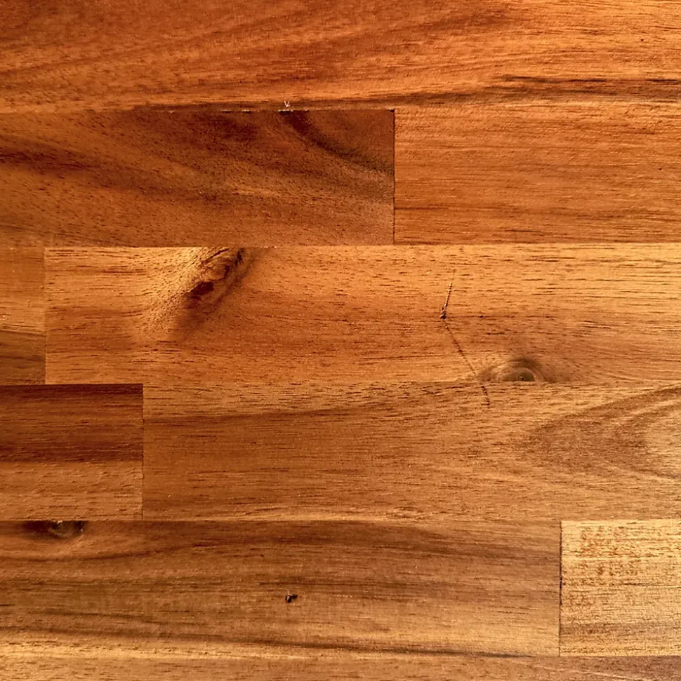 Plan de travail Acacia massif bord naturel huilé L.250 X P.65 cm, Ep.36 mm