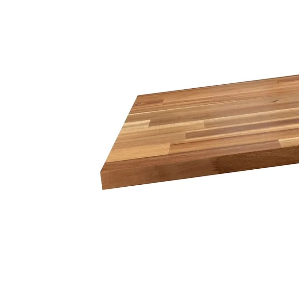 Plan de travail Acacia massif huilé lamellé collé L.250 x P.65 cm, Ep.26 mm