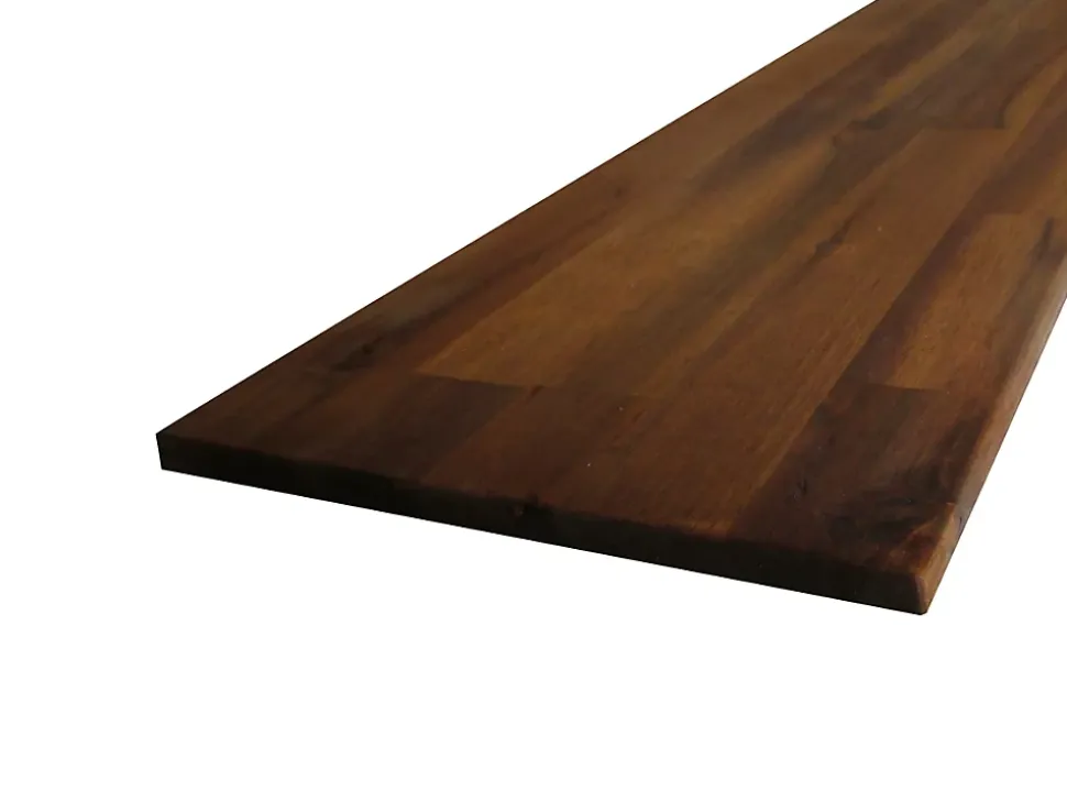 Plan de travail Acacia massif huilé lamellé collé L.250 x P.65 cm, Ep.26 mm