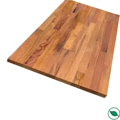 Plan de travail acajou massif huilé lamellé collé abouté 2500 x 650 x 36 mm