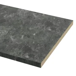 Plan de travail aspect marbre gris foncé GoodHome Kala L.300 x l.62 x Ép.3,8 cm