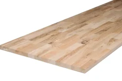 Plan de travail bois massif Chêne lamellé abouté L.200 x P.65 cm, Ep.26 mm