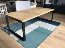 Plan de travail bois massif Chêne lamellé abouté L.200 x P.65 cm, Ep.26 mm