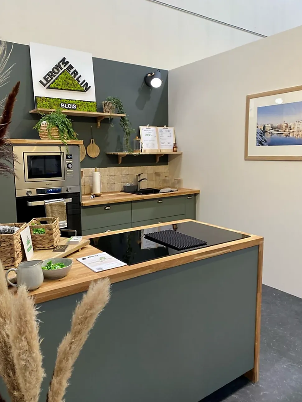 Plan de travail bois massif Chêne lamellé abouté L.200 x P.65 cm, Ep.26 mm