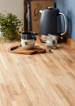 Plan de travail chêne massif GoodHome Kava L.300 x l.62 x Ép.2,6 cm