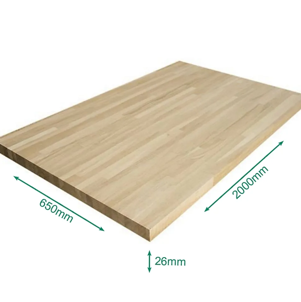Plan de travail Chêne massif lamellé collé abouté 2000 x 650 x 26 mm
