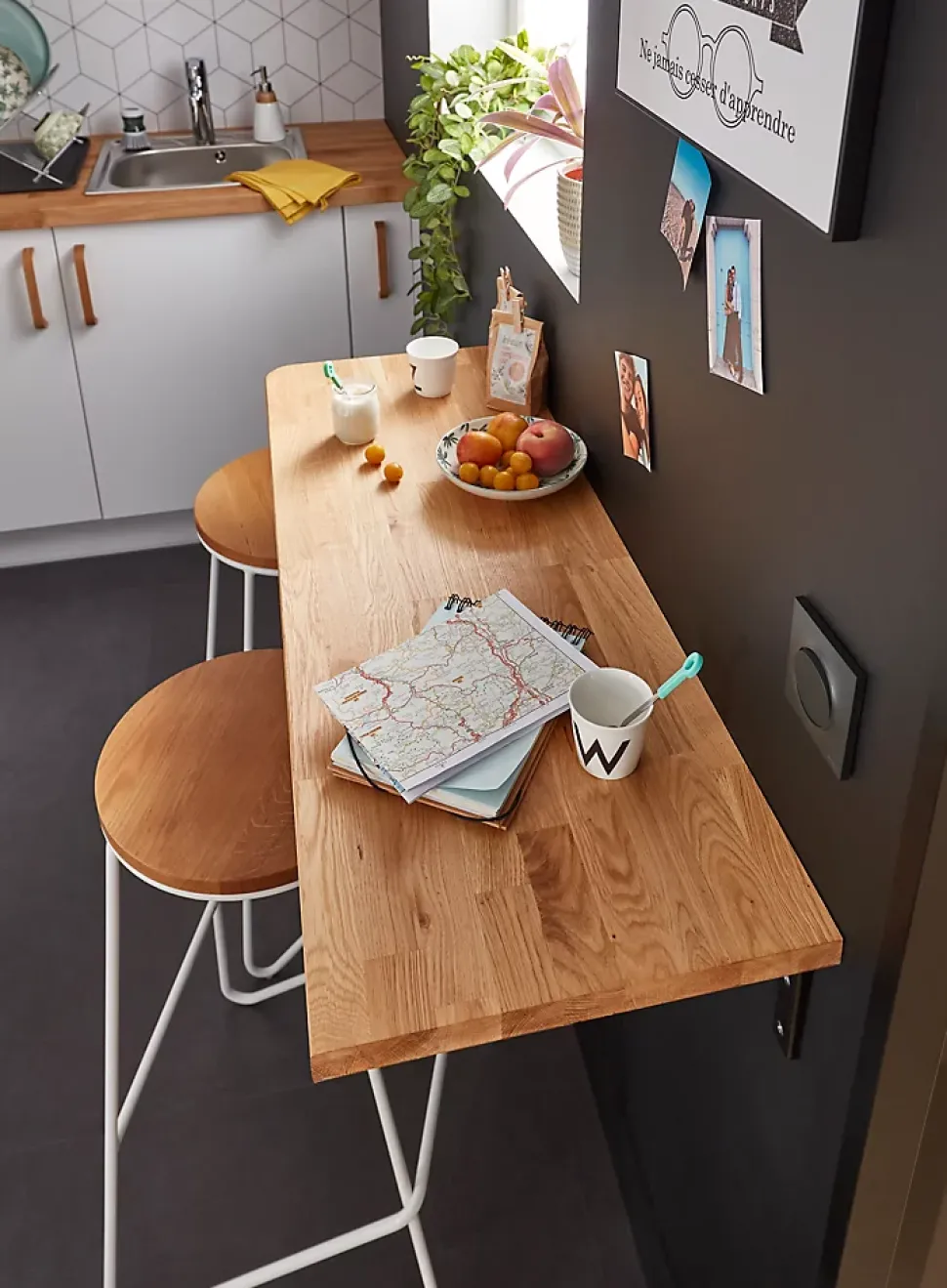 Plan de travail chêne massif L.300 x l.62 x ép.4 cm GoodHome Hinita