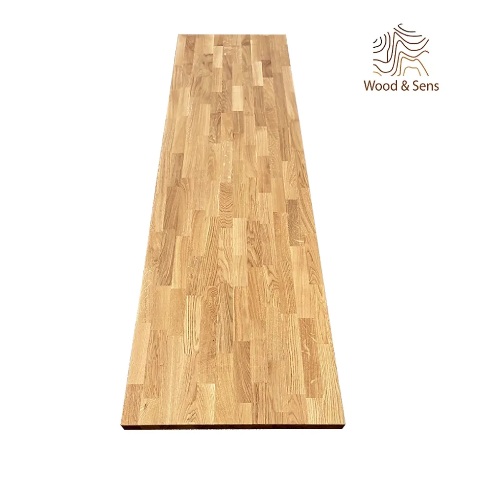 Plan de travail Chêne plaqué huilé, L.240 cm x l.63,5 cm, Ep.37 mm