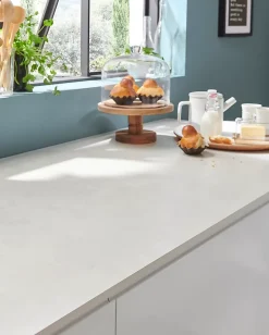 Plan de travail compact 1 face blanc / 1 face aspect pierre GoodHome Nepeta L.300 x l.62 x Ép.1,2 cm