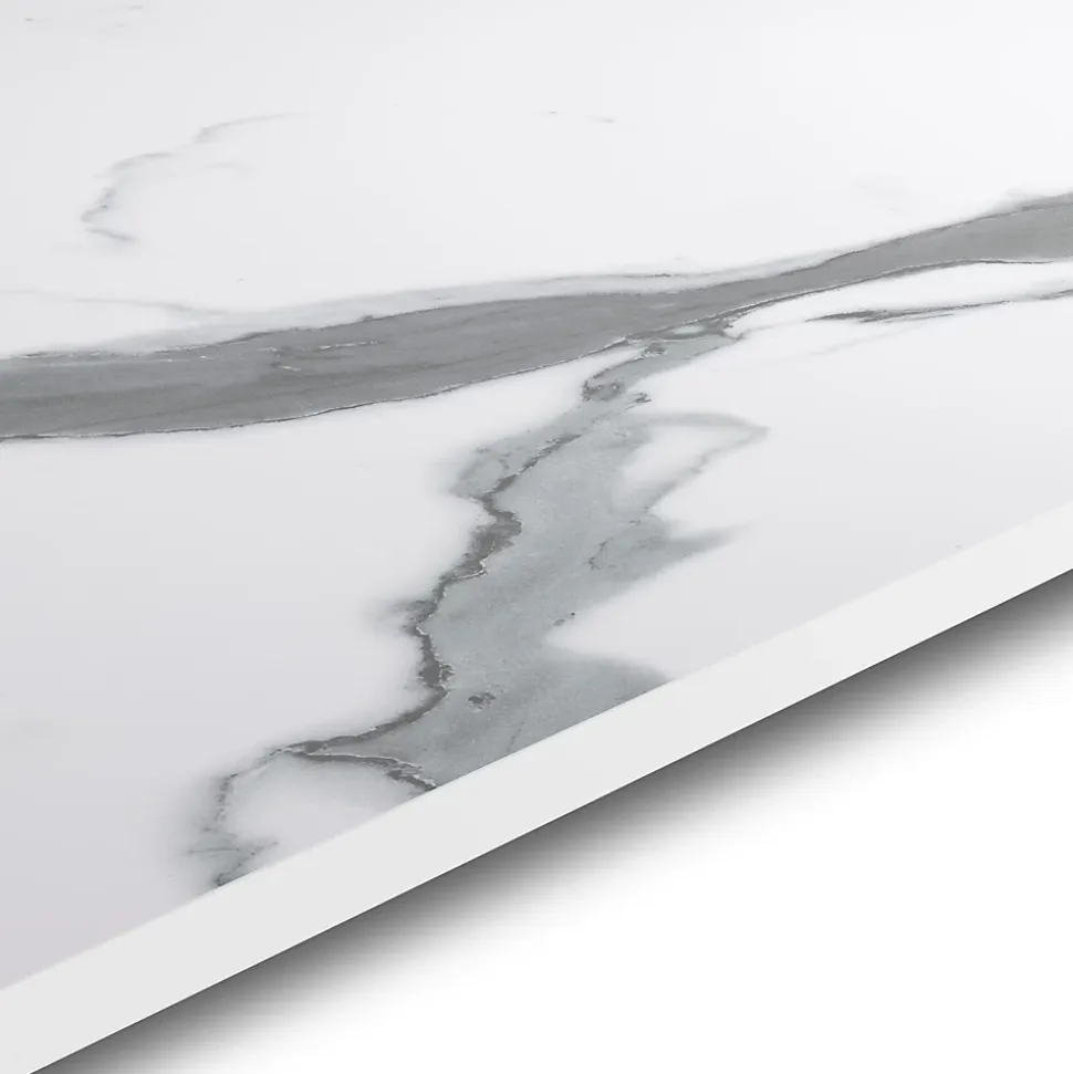 Plan de travail compact aspect marbre blanc GoodHome Nepeta L.300 x l.62 x Ép.1,2 cm