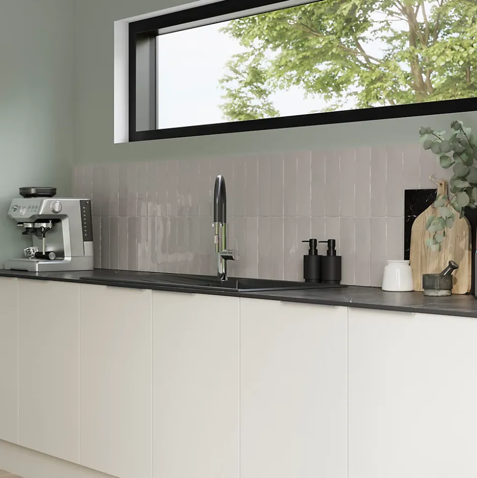 Plan de travail compact aspect marbre gris GoodHome Nepeta L.300 x l.62 x Ép.1,2 cm